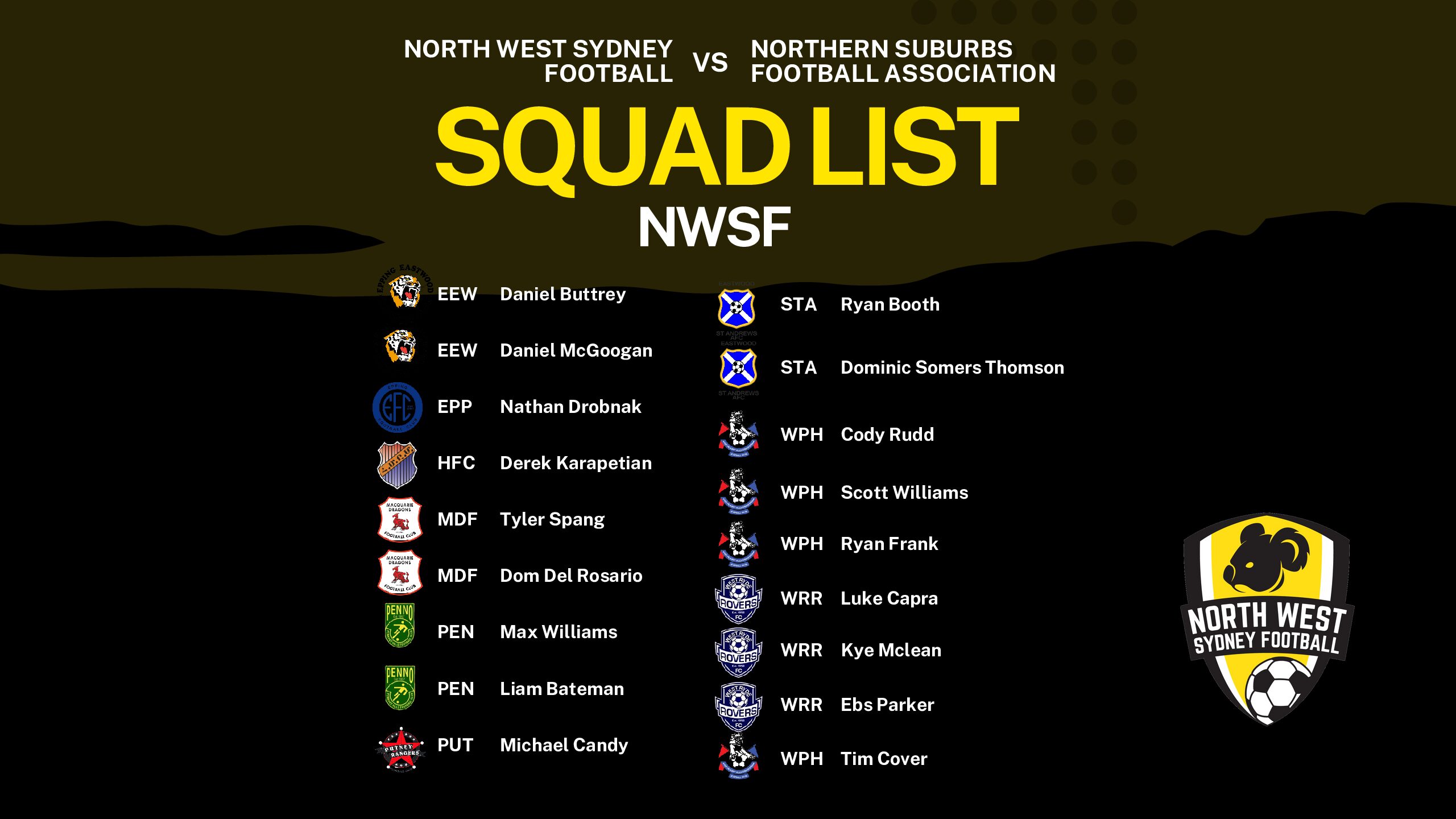 Battle of the North Squad List 2025 Instagram Tile (Presentation)